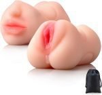 MNN13-MQ107-Male Masturbator with Lifelike Male Face, Mouth & Anal Penis Stimulation, Deep Throat Adult Sex Toys for Men Masturbation