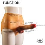 MNN33-034-Strap On Vibrating Dildo Silicone Wearable Panties, 3.8cm Diam Realistic Hollow Dildo with Remote Control Bullet Vibrator, Penis Sleeve Penis Extender, Adult Sex Toys & Games for Lesbian Gay