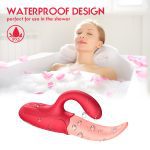 MNN33-067-Clitoral Tongue Licking Vibrator, Rose Toy 2 in 1 for Women,G-spot Nipple Stimulator with 10 Vibration Modes Dildo Vibrators Adult Sex Toys for Women & Couples - Image 5
