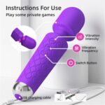 UMP-011 Fast Orgasm| Vibrators for Woman | Sex Toys| G-spot Stimulator| Body Massager| Gifts for Women| 20 Modes & 8 Speeds of Pleasure | Rechargeable Vibrating Dildo Wand Massager (Purple）） - Image 4