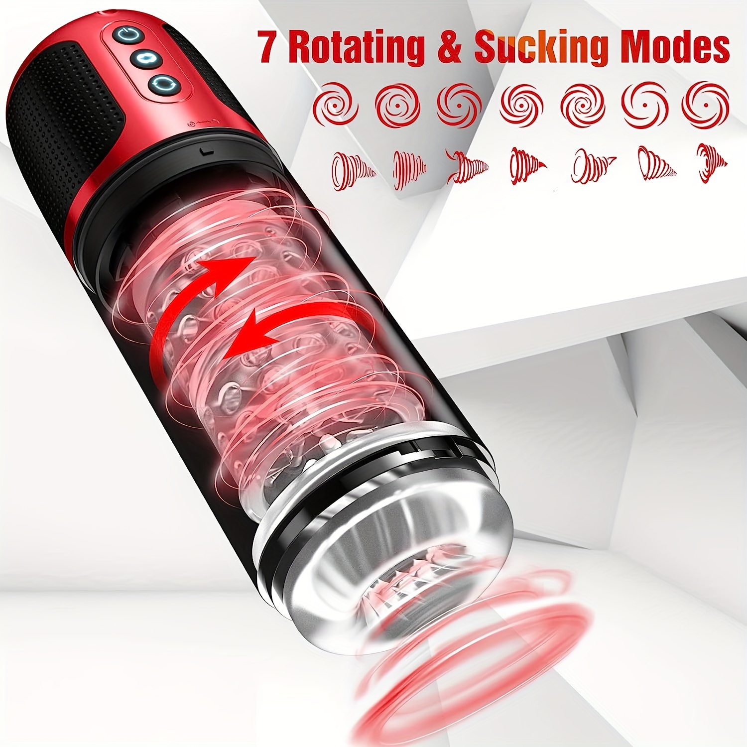 7 Throat Sucking Vibrating Masturbator Cup Stimulator for Man 7-Mode Throat Sucking Vibrating Male Stroker Cup - Image 1