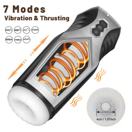 7 Vibrating and 7 Thrusting Mode Men Masturbation Cup