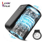 Black Open-End Deep Throat Automatic Rotating Vibrating Male Stroker - Image 2