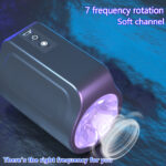 Black Open-End Deep Throat Automatic Rotating Vibrating Male Stroker - Image 9