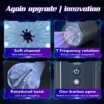 Black Open-End Deep Throat Automatic Rotating Vibrating Male Stroker - Image 3