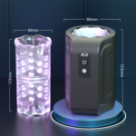 Black Open-End Deep Throat Automatic Rotating Vibrating Male Stroker