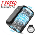 Black Open-End Deep Throat Automatic Rotating Vibrating Male Stroker - Image 8